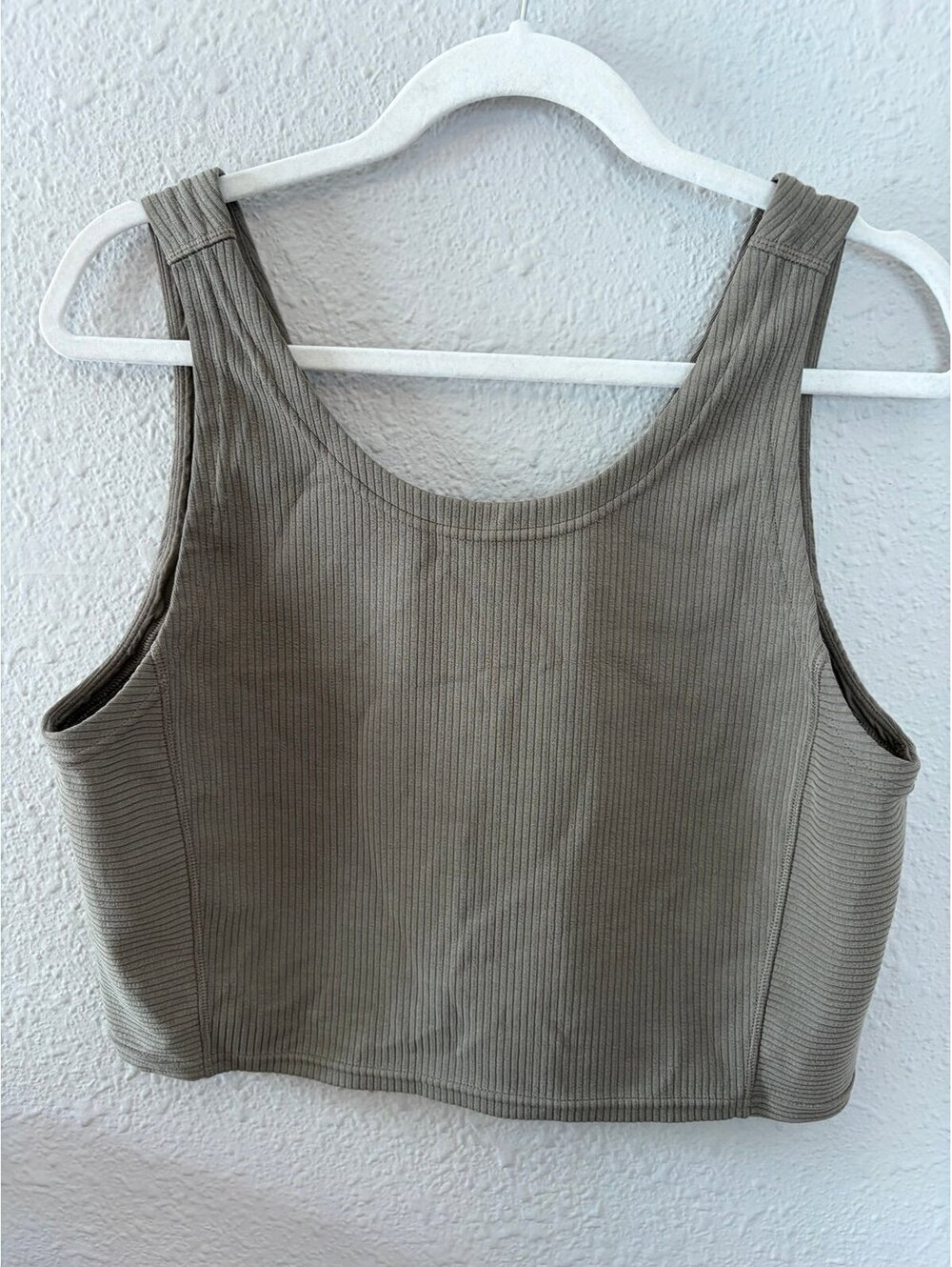 Lululemon Ribbed Softstreme Cropped Tank Top Nomad Color size 14. $58 retail